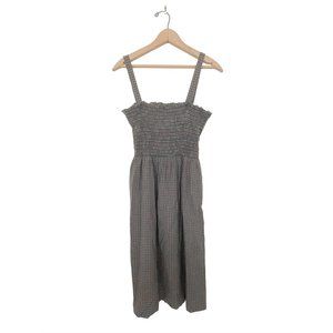 VINTAGE HANDMADE GRAY SMOCKED DRESS S-L